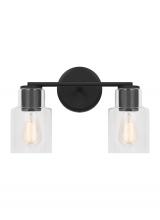 Visual Comfort & Co. Studio Collection DJV1002MBK - Sayward Transitional 2-Light Bath Vanity Wall Sconce in Midnight Black Finish