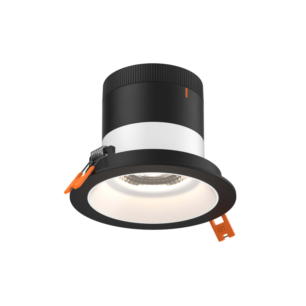 4in Modular Downlight, 5CCT, 35 degree Beam Angle, Regressed, White, Black Trim