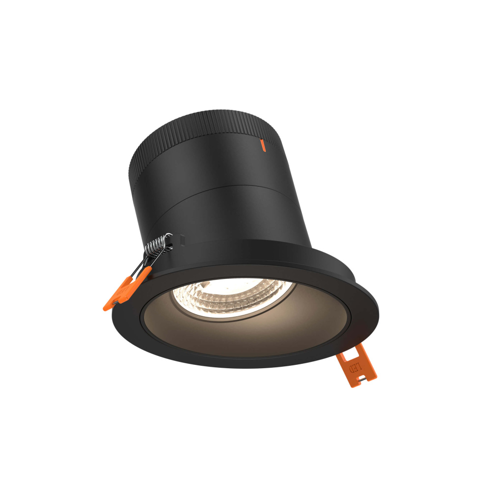 4in Modular Downlight, 5CCT, 20 degree Beam Angle, Slope Ceiling, Black, Black Trim