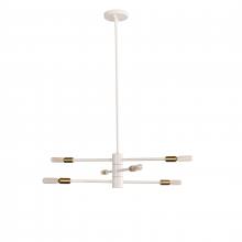 Russell Lighting 102-106/WHSG - Barcelona - 6 Light Pendant in Matte White and Soft Gold