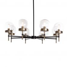 Russell Lighting CH3888/BKSG/CL - Liberty - 8 Light 36" Chandelier in Black/Soft Gold with Clear Glass