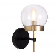Russell Lighting WL3881/BKSG/CL - Liberty - 1 Light Wall Sconce in Black/Soft Gold with Clear Glass
