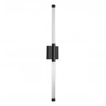 Russell Lighting WL7012/BK/CL - Saskia - LED 2 Light 31 1/2 Wall Sconce In Black with Clear Glass and Clear Acrylic