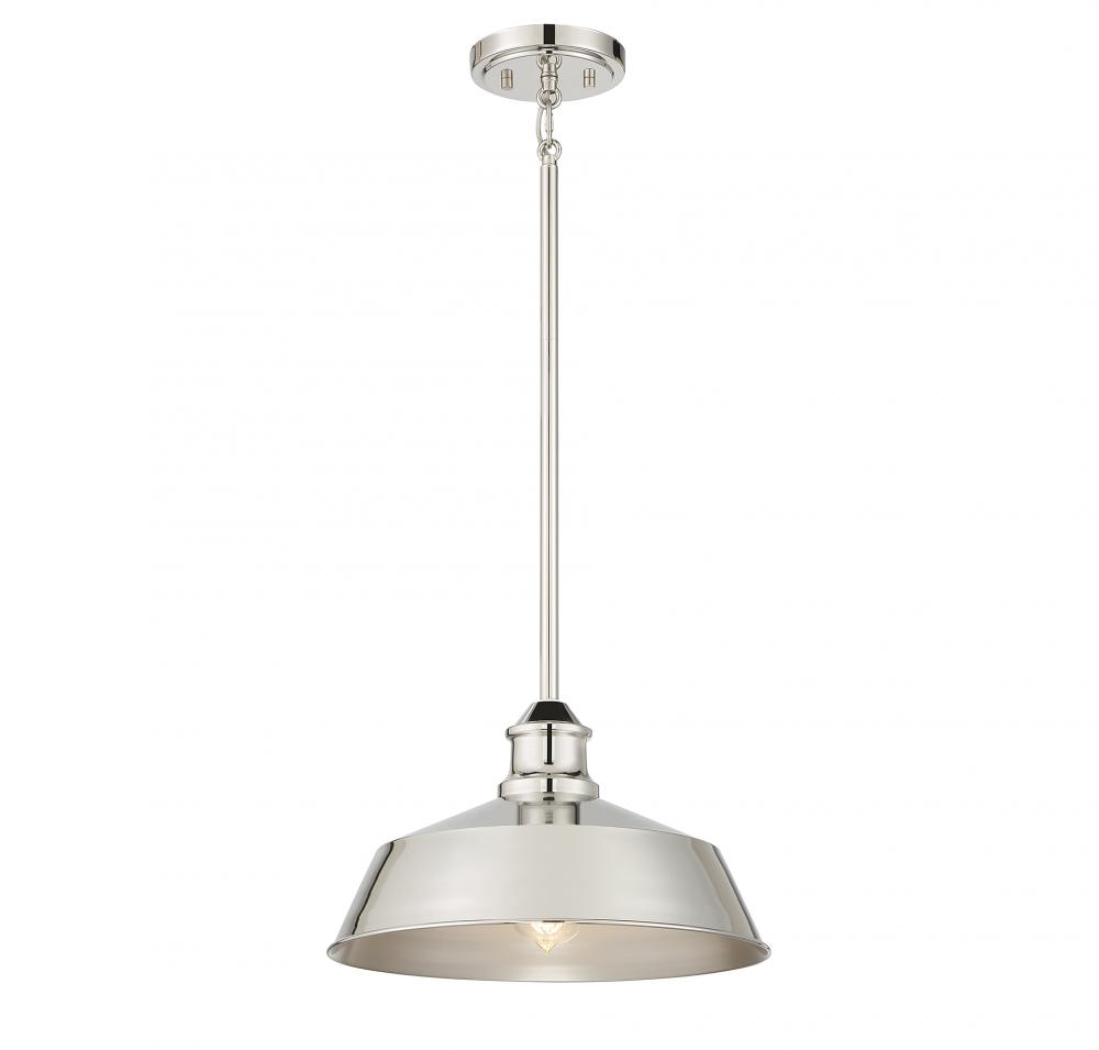 1-Light Pendant in Polished Nickel