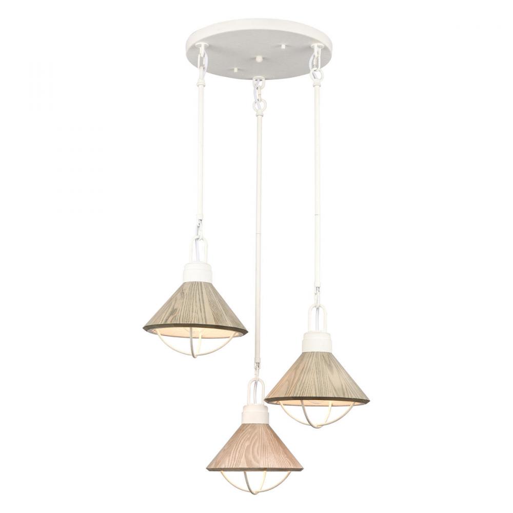 Cape May 21&#39;&#39; Wide 3-Light Pendant - White Coral