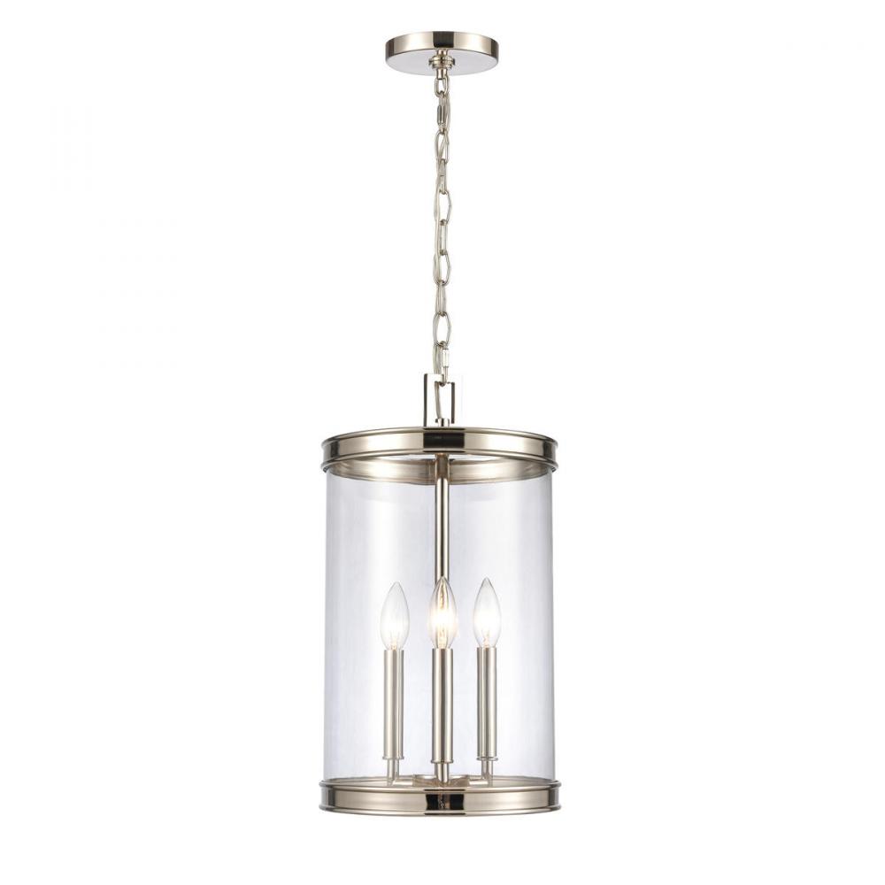 Mendoza 10.25&#39;&#39; Wide 3-Light Pendant - Polished Nickel