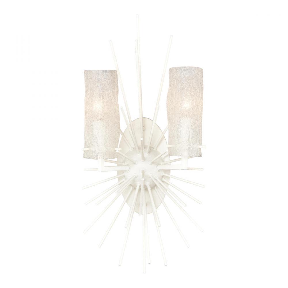 Sea Urchin 21&#39;&#39; High 2-Light Sconce - White Coral
