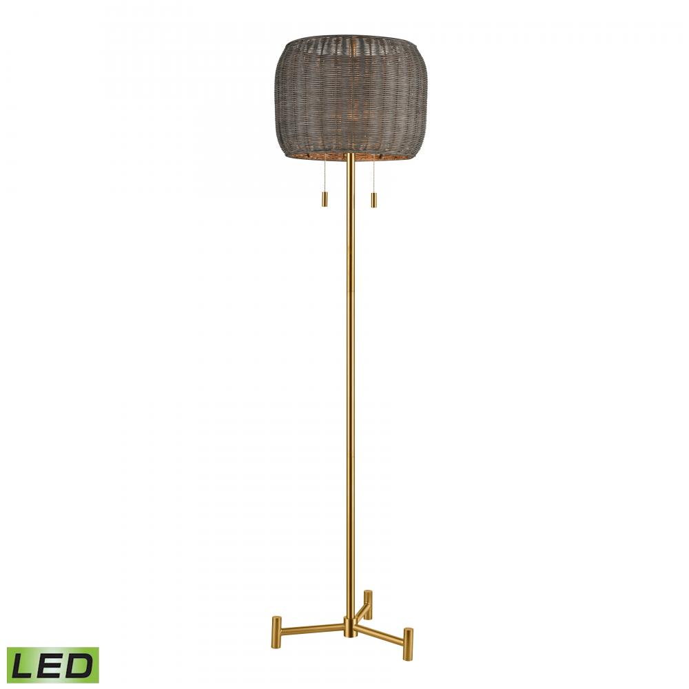 Bittar 61.5&#39;&#39; High 2-Light Floor Lamp - Aged Brass - Includes LED Bulbs